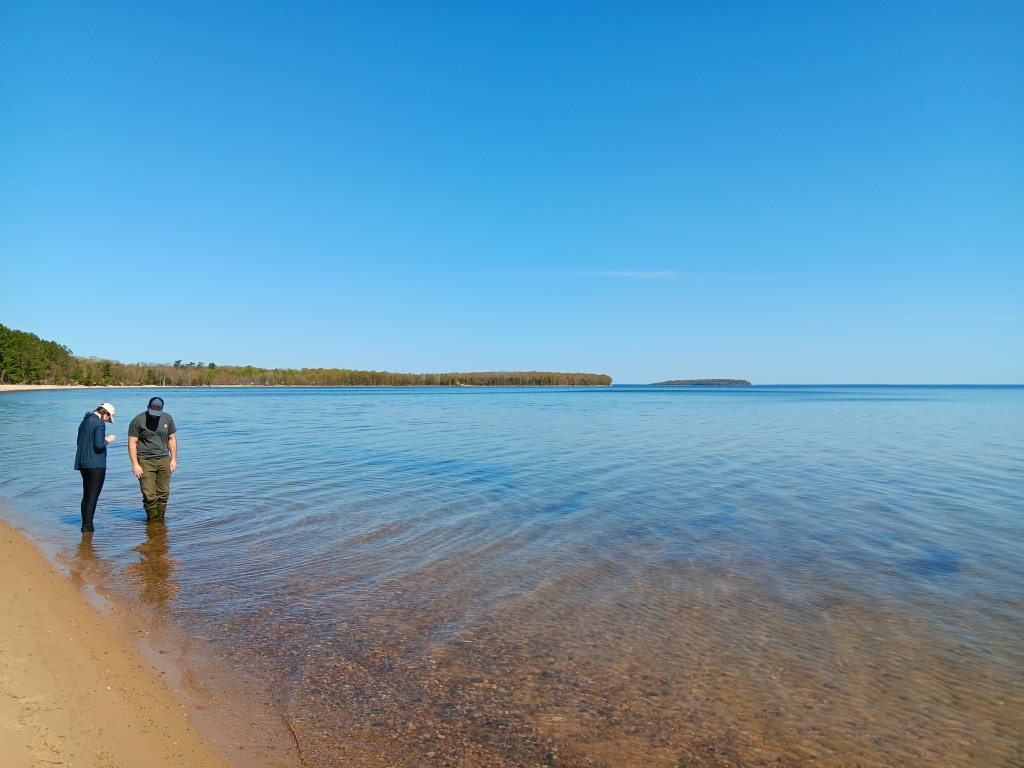 Rock hunting at Lake Superior beach