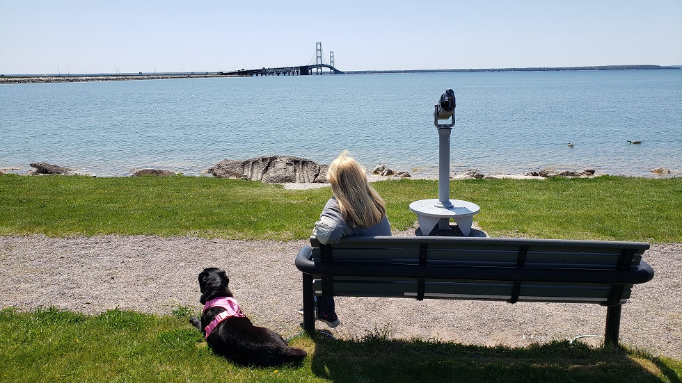 View of Mackinaw Bridge from St. Ignace