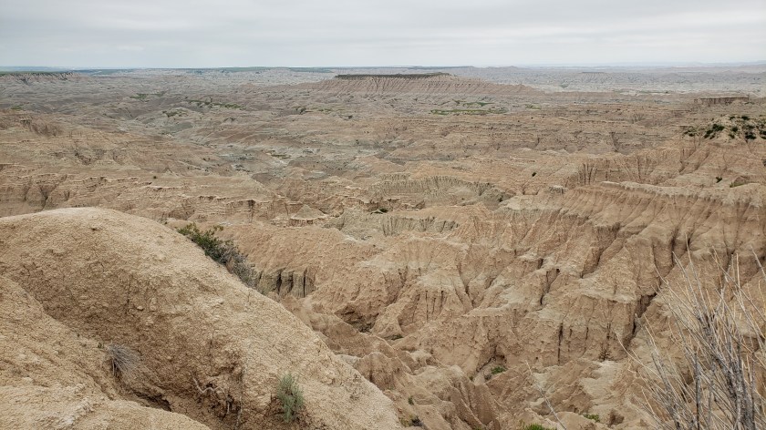 Badlands National Park valley up close